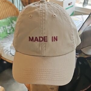 MADE IN Austin TX Cookware Company Beige Cap with Embroidered Logo Text